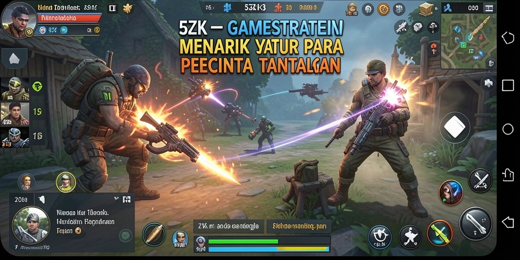 Screenshot gameplay 5ZK menunjukkan aksi strategi intens.