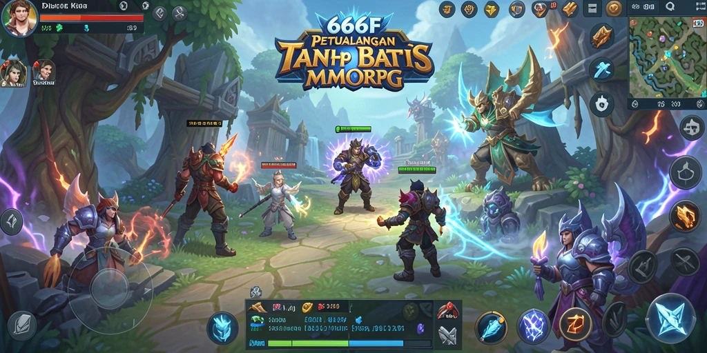 Screenshot gameplay 666F yang menampilkan aksi pertempuran seru di dunia MMORPG.