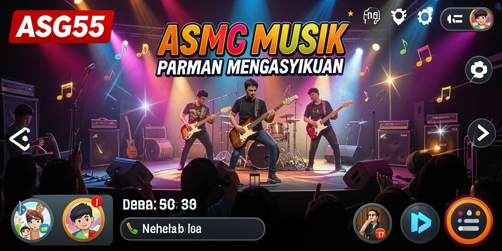 Gameplay <strong>ASG55</strong> menunjukkan interaksi musik yang seru dan menantang.