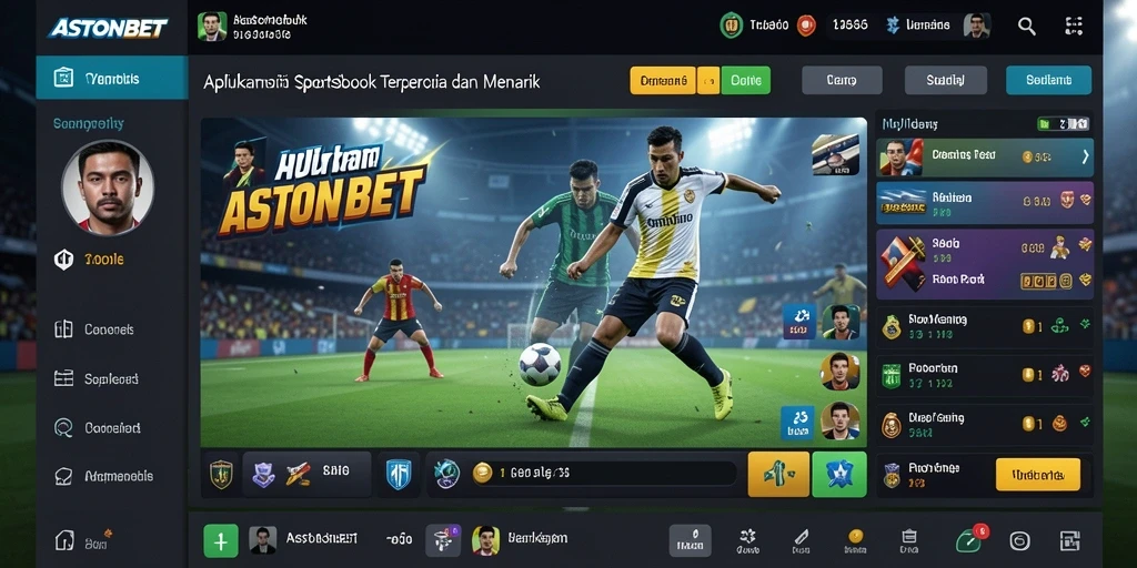 Screenshot utama ASTONBET menampilkan interface menarik dan opsi taruhan yang beragam.