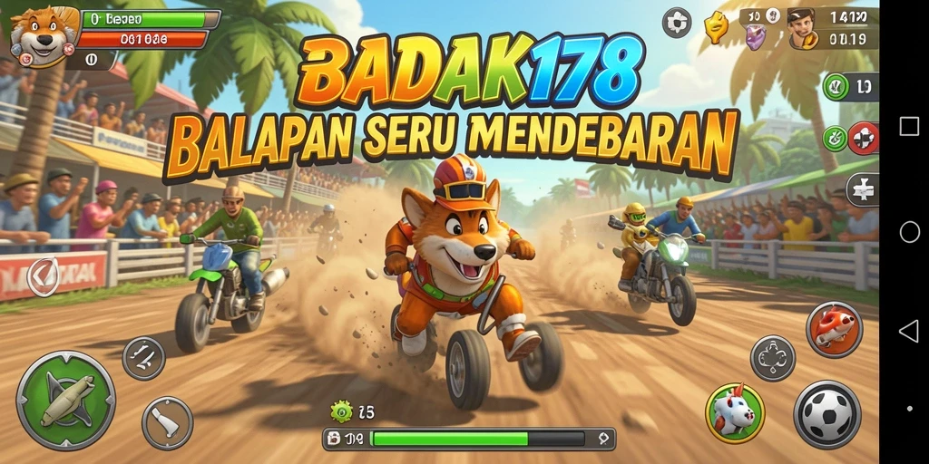 Gameplay mendebarkan dengan mobil balap yang cepat.