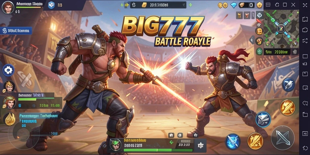 Tampilan gameplay intens dalam <strong>BIG777</strong> yang penuh aksi Battle Royale.