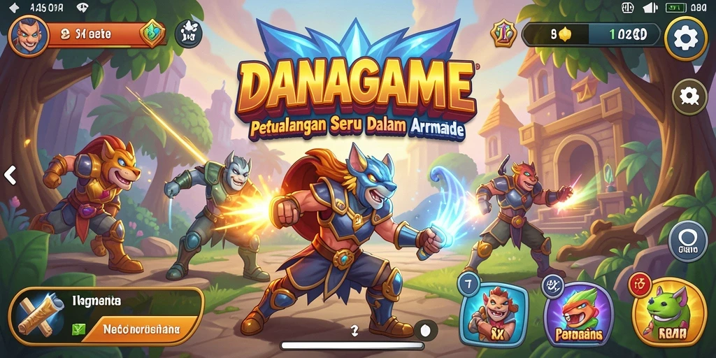 Gameplay interaktif <strong>DANAGAME</strong> dengan tingkat yang menantang.