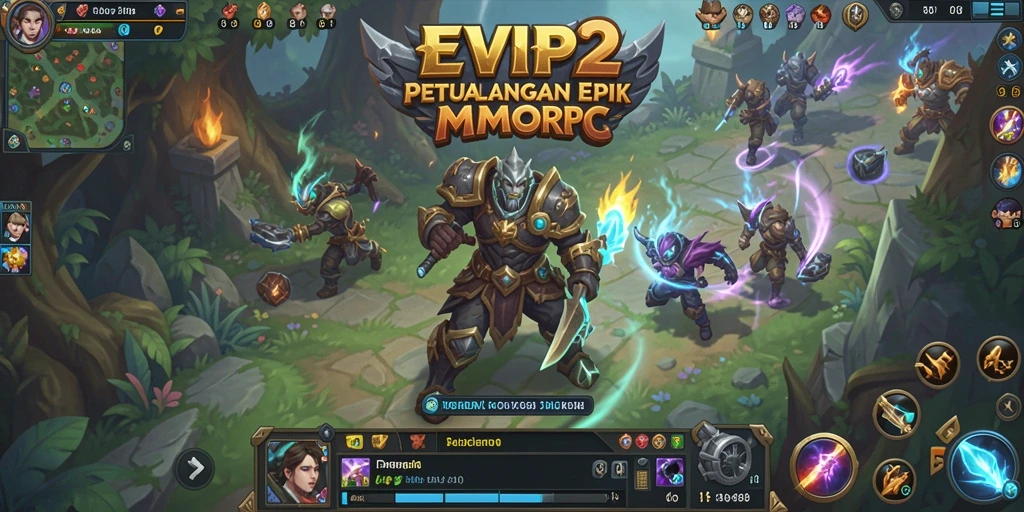 Screenshot utama EVIP2 menampilkan aksi pertempuran yang mendebarkan.