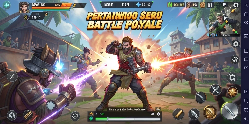 Tampilan gameplay MAMI188 yang menegangkan saat bertarung di arena Battle Royale.