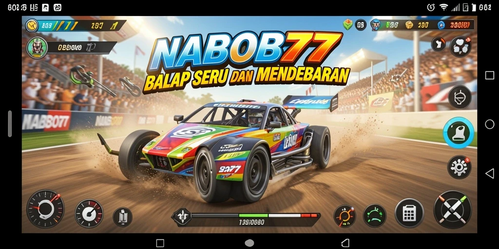 Gambar aksi balapan seru di NABOB77 dengan kendaraan cepat.