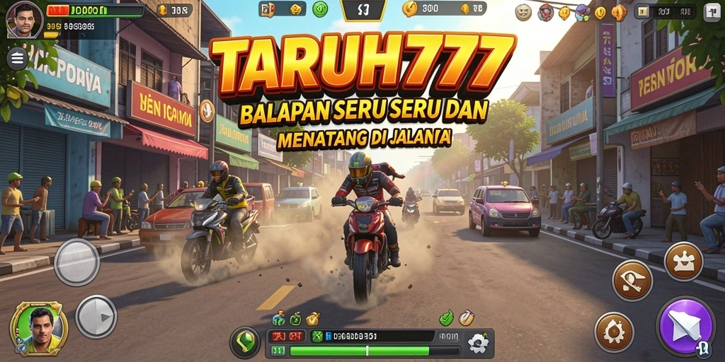 Tampilan gameplay TARUH777 yang menampilkan aksi balapan seru.