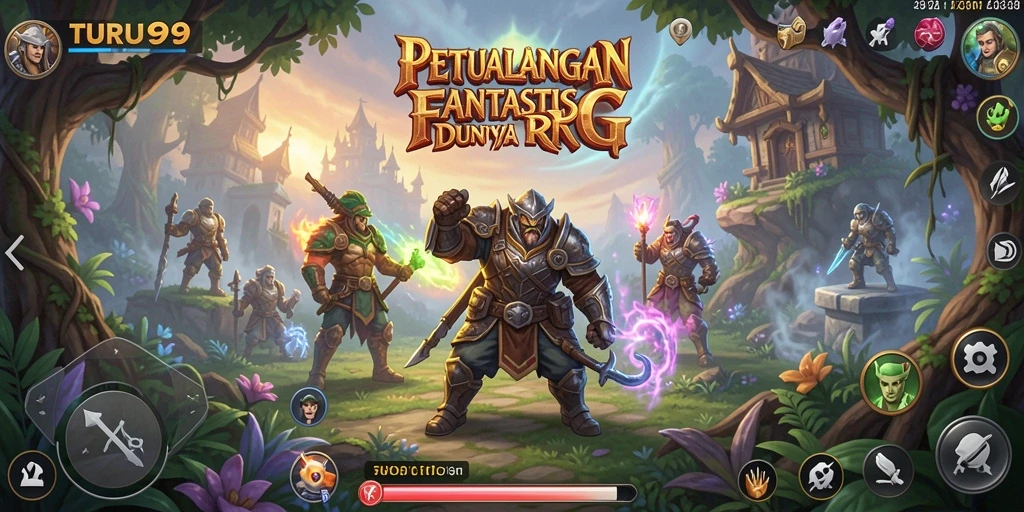 Gameplay RPG TURU99 menampilkan aksi seru dan dunia yang luas untuk dieksplorasi.