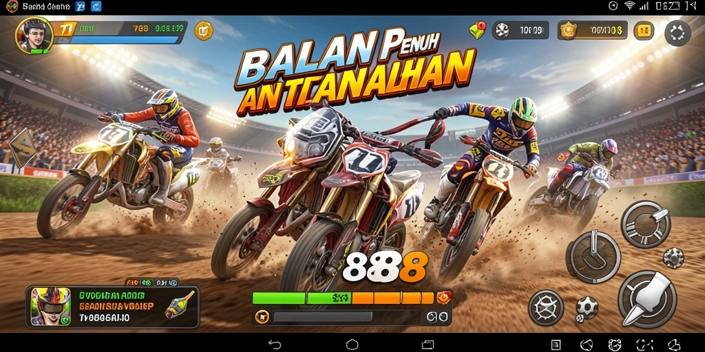 Tampilan gameplay TV888 dengan aksi balapan yang mendebarkan.